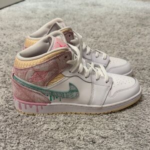 Jordan Woman's White, Pink, and Teal Sneakers